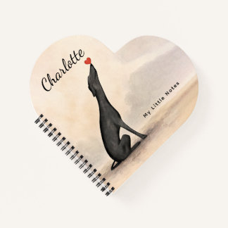 Personalized Greyhound Notebook with Heart Notitieboek