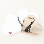 Personalized Greyhound Notebook with Heart Notitieboek (Binnen)