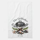 Personalized Grillfather Monogram Theedoek (Verticaal)