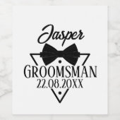 Personalized Groomsman Wijn Etiket (Enkel label)