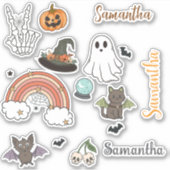 Personalized Groovy Halloween Fun Set Sticker (Voorkant)