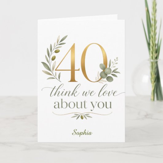 Personalized Group 40th Birthday Gift Kaart (Voorkant)