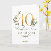 Personalized Group 40th Birthday Gift Kaart (Gele Bloem)