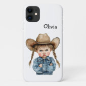 Personalized Grumpy Cowgirl in Denim Jacket Case-Mate iPhone Case (Achterkant)