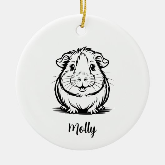 Personalized Guinea Pig Christmas Keramisch Ornament (Voorkant)
