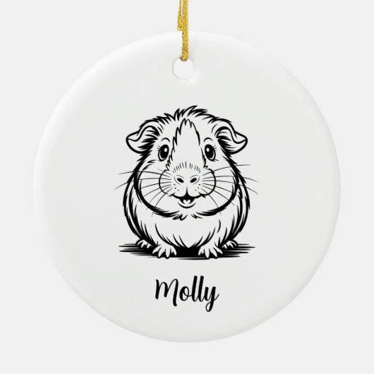 Personalized Guinea Pig Christmas Keramisch Ornament (Achterkant)