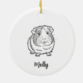 Personalized Guinea Pig Christmas Keramisch Ornament (Achterkant)