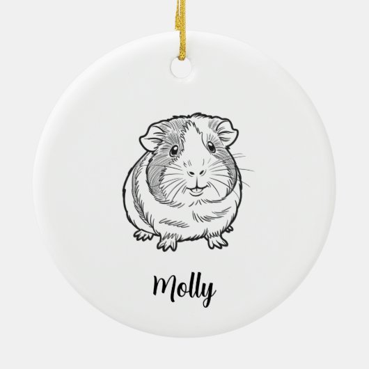 Personalized Guinea Pig Christmas Keramisch Ornament (Achterkant)