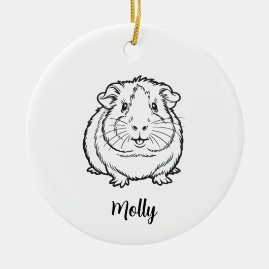 Personalized Guinea Pig Christmas Keramisch Ornament (Voorkant)