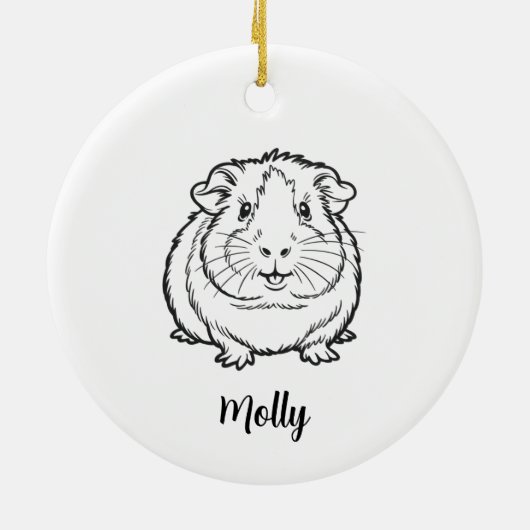 Personalized Guinea Pig Christmas Keramisch Ornament (Achterkant)