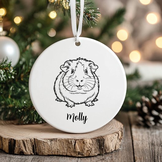 Personalized Guinea Pig Christmas Keramisch Ornament