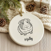Personalized Guinea Pig Christmas Keramisch Ornament