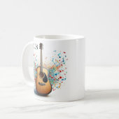 Personalized guitar coffee mug koffiemok (Voorkant links)