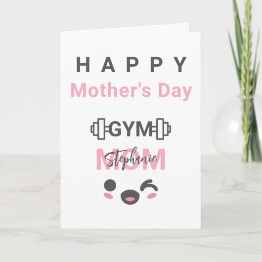 Personalized Gym Mom Happy Mother's Day Card Kaart (Voorkant)