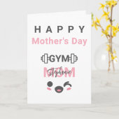 Personalized Gym Mom Happy Mother's Day Card Kaart (Gele Bloem)