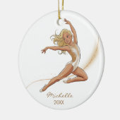 Personalized Gymnast gymnastics Girl Christmas Keramisch Ornament (Links)