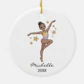  Personalized Gymnast gymnastics Girl Christmas  Keramisch Ornament (Achterkant)