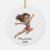  Personalized Gymnast gymnastics Girl Christmas  Keramisch Ornament (Voorkant)