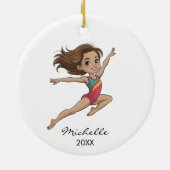  Personalized Gymnast gymnastics Girl Christmas  Keramisch Ornament (Achterkant)