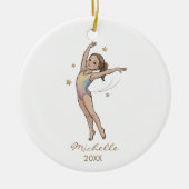 Personalized Gymnast gymnastics Girl Christmas Keramisch Ornament (Voorkant)