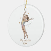 Personalized Gymnast gymnastics Girl Christmas Keramisch Ornament (Links)