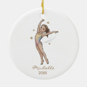 Personalized Gymnast gymnastics Girl Christmas Keramisch Ornament (Achterkant)