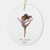 Personalized Gymnast gymnastics Girl Christmas Keramisch Ornament (Links)