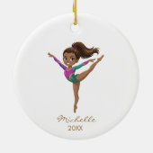 Personalized Gymnast gymnastics Girl Christmas Keramisch Ornament (Achterkant)
