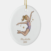 Personalized Gymnast gymnastics Girl Christmas   Keramisch Ornament (Rechts)