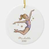 Personalized Gymnast gymnastics Girl Christmas   Keramisch Ornament (Voorkant)