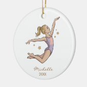 Personalized Gymnast gymnastics Girl Christmas   Keramisch Ornament (Links)