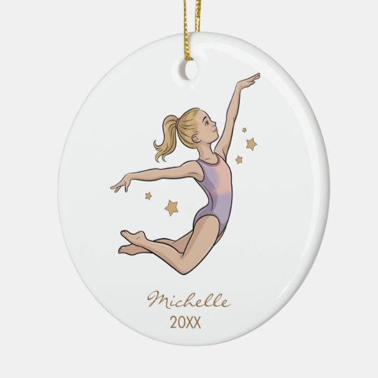 Personalized Gymnast gymnastics Girl Christmas   Keramisch Ornament (Links)