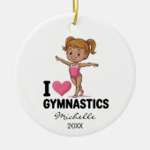 Personalized Gymnast gymnastics Girl Christmas Keramisch Ornament (Voorkant)