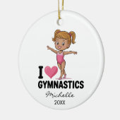 Personalized Gymnast gymnastics Girl Christmas Keramisch Ornament (Links)