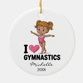 Personalized Gymnast gymnastics Girl Christmas Keramisch Ornament (Achterkant)