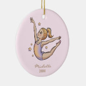 Personalized Gymnast gymnastics Girl Christmas Keramisch Ornament (Rechts)