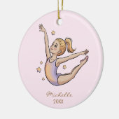 Personalized Gymnast gymnastics Girl Christmas Keramisch Ornament (Links)