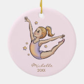 Personalized Gymnast gymnastics Girl Christmas Keramisch Ornament (Achterkant)