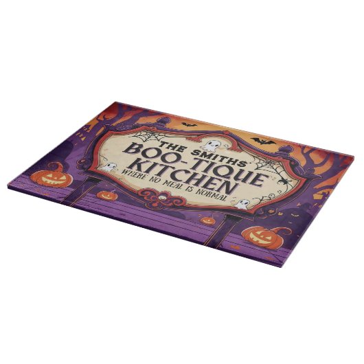 Personalized Halloween Boo-Tique Kitchen Snijplank (Hoek)