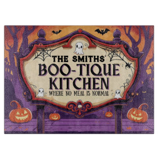 Personalized Halloween Boo-Tique Kitchen Snijplank