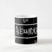 Personalized Halloween boo typography black white Koffiemok (Center)
