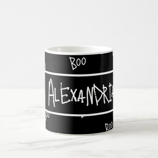 Personalized Halloween boo typography black white Koffiemok (Center)