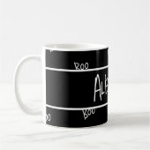Personalized Halloween boo typography black white Koffiemok (Links)