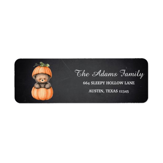 Personalized Halloween Chalkboard Little Pumpkin L Etiket (Voorkant)