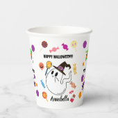 Personalized Halloween Ghost Kids Party Papieren Bekers (Achterkant)