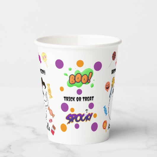 Personalized Halloween Ghost Kids Party Papieren Bekers (Links)