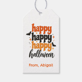 Personalized Halloween Gift Tags | Black Bats Cadeaulabel