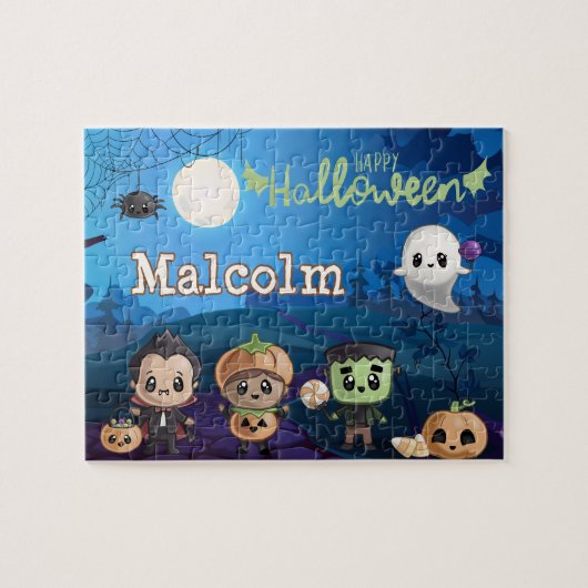 Personalized Halloween Monster Kid Puzzle  Legpuzzel (Horizontaal)