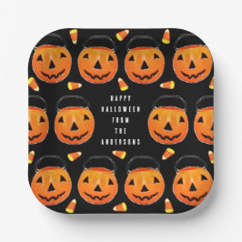 Personalized Halloween Party Treat Paper Plates Papieren Bordje