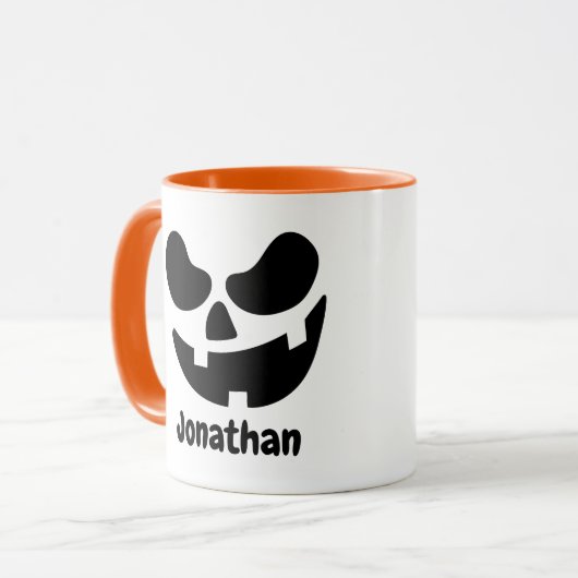 Personalized Halloween Pumpkin Mug Mok (Voorkant links)